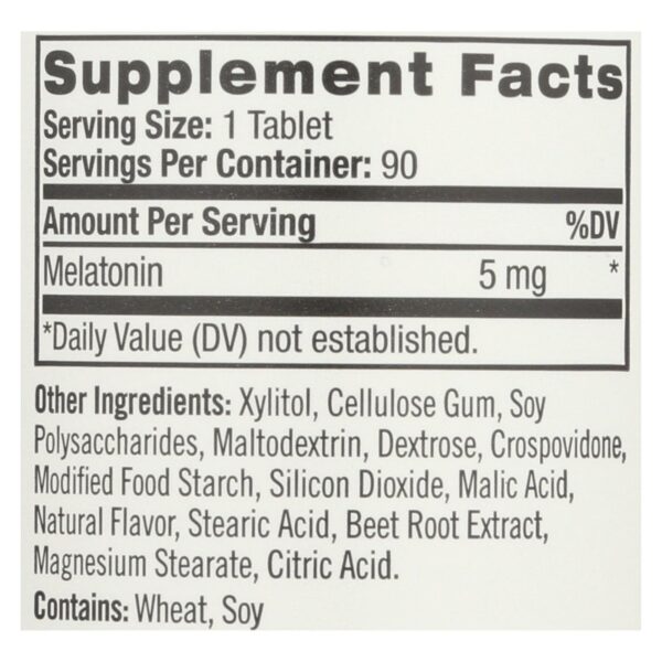 Natrol Melatonin Fast Dissolve Tablets Strawberry - 5 Mg - 90 Tablets - Image 2