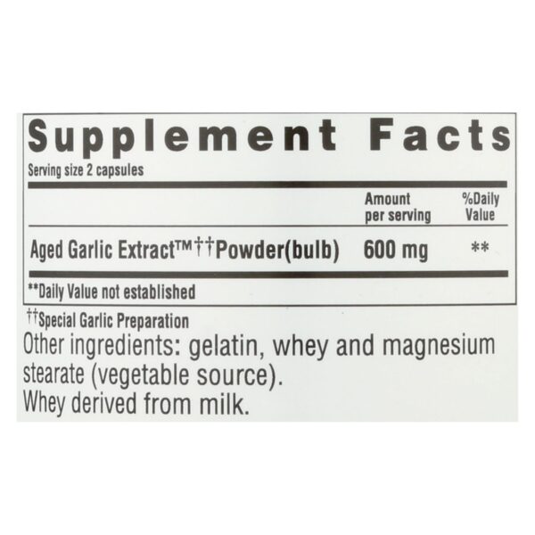 Kyolic - Aged Garlic Extract Cardiovascular Original Formula 100 - 300 Capsules - Image 2