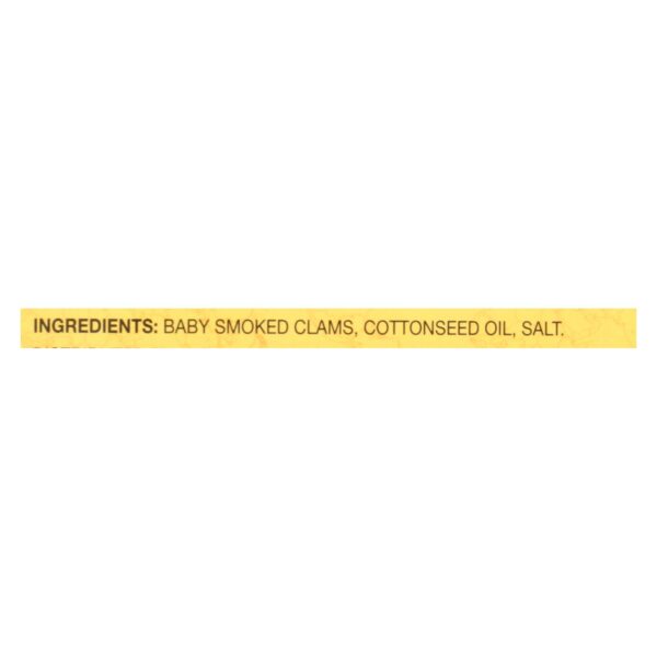 Reese Baby Clams - Smoked - 3.66 Oz - Case Of 10 - Image 3