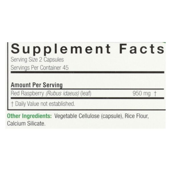 Nature's Answer - Red Raspberry Leaf - 90 Capsules - Image 2