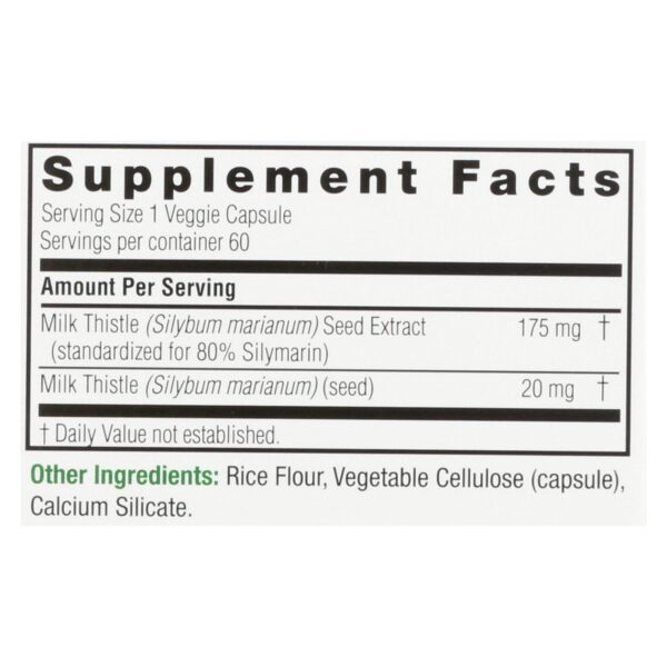 Nature's Answer - Milk Thistle Seed Extract - 60 Vegetarian Capsules - Image 2