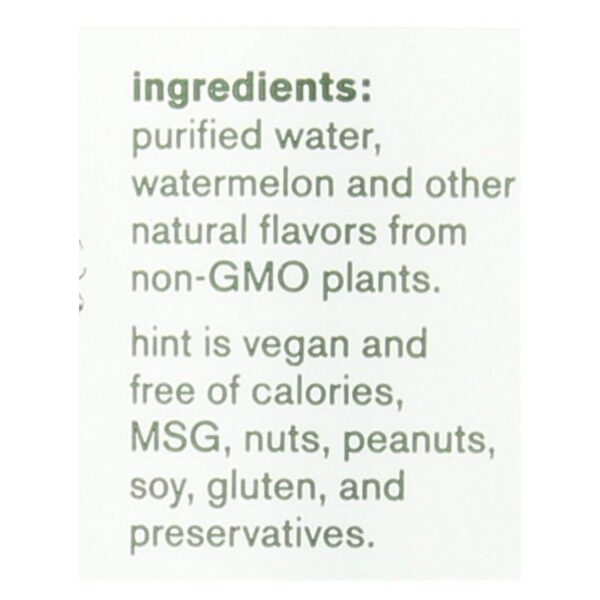 Hint Watermelon Water - Watermelon - Case Of 12 - 16 Fl Oz. - Image 2