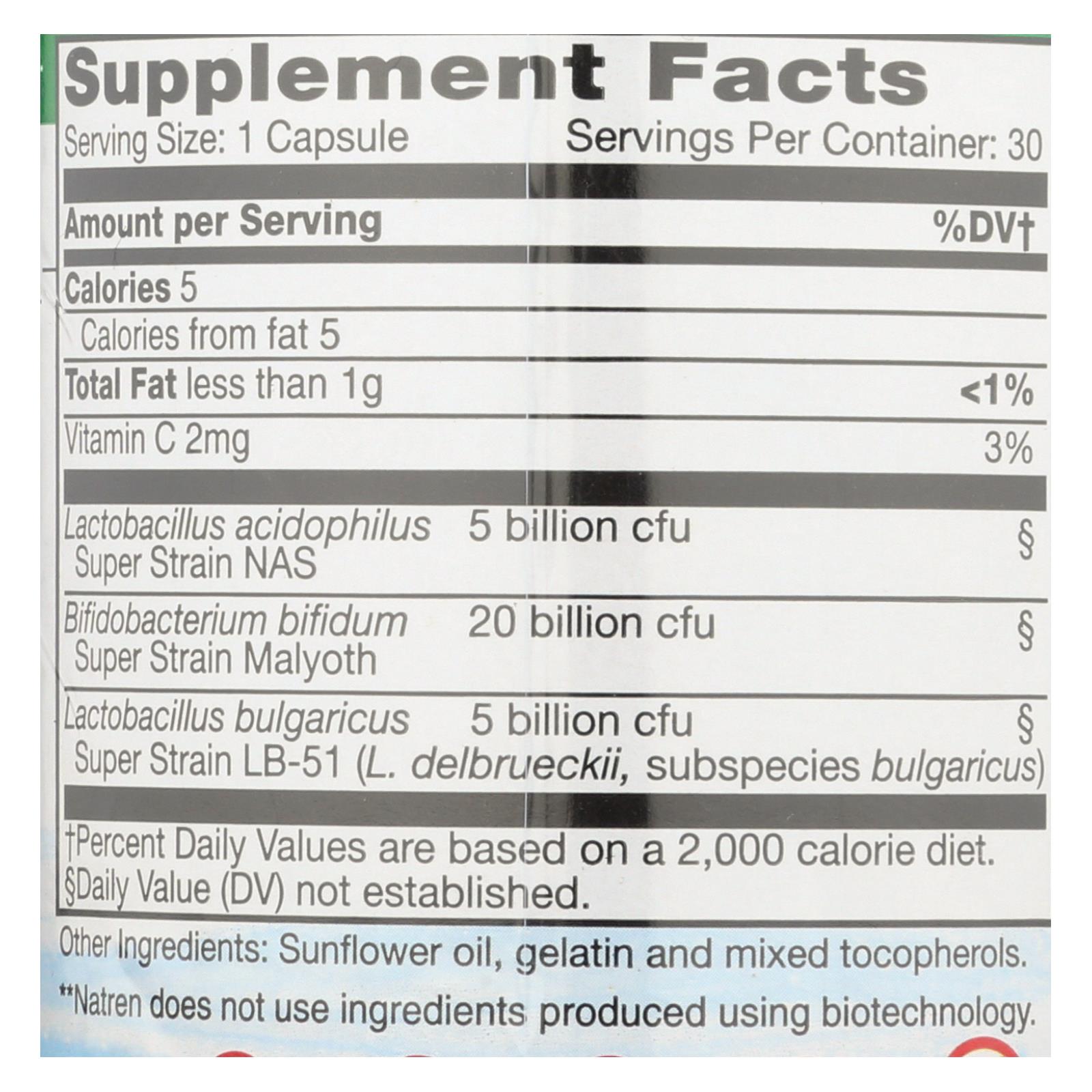 Natren Healthy Trinity Probiotic Capsules  - 1 Each - 30 Cap - Image 2