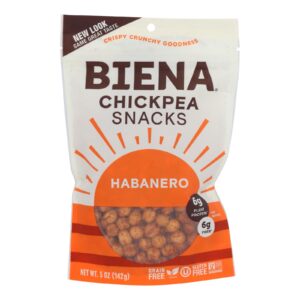 Biena Chickpea Snacks - Habanero - Case Of 8 - 5 Oz.
