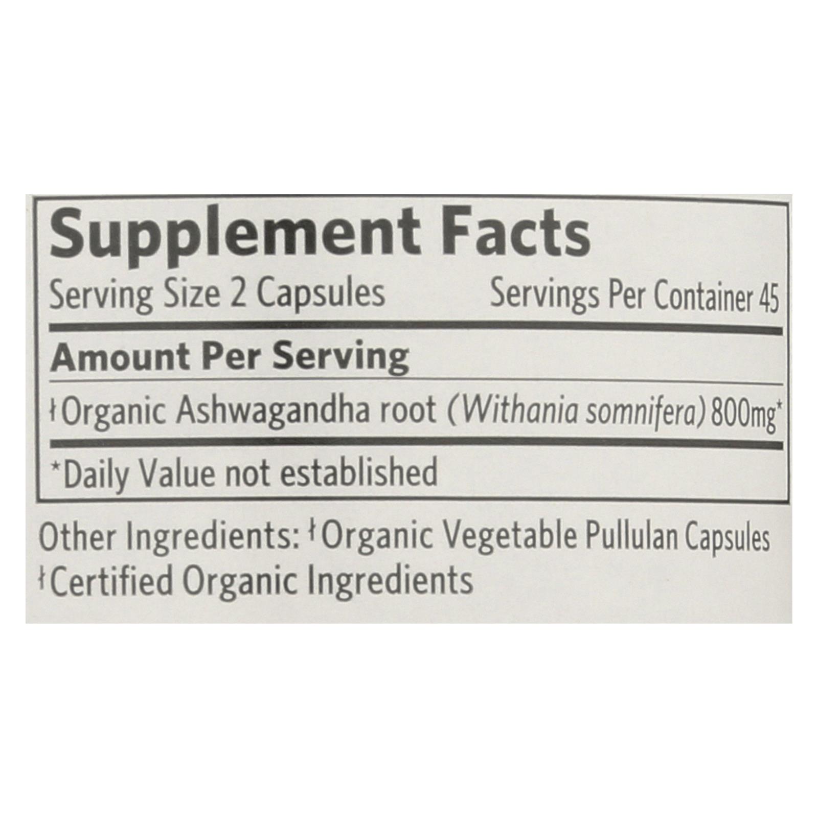 Organic India Wellness Supplements, Ashwagandha  - 1 Each - 90 Vcap - Image 2