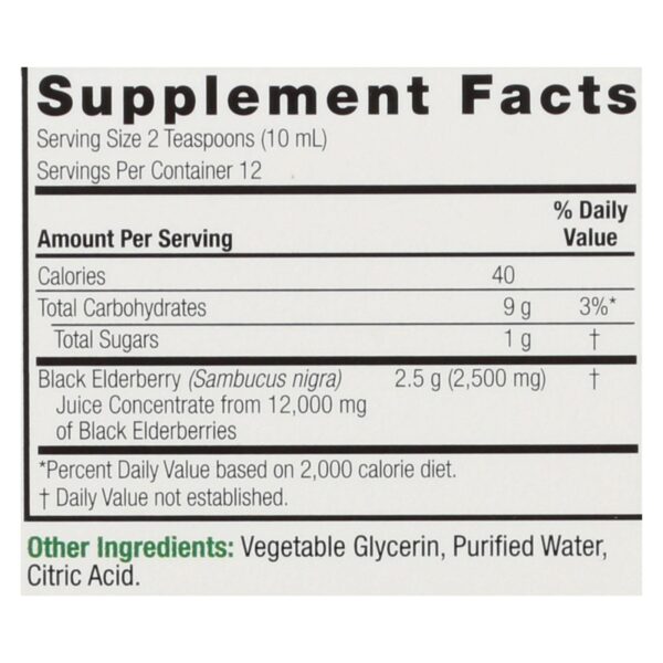Nature's Answer - Sambucus Nigra Black Elder Berry Extract - 4 Fl Oz - Image 2