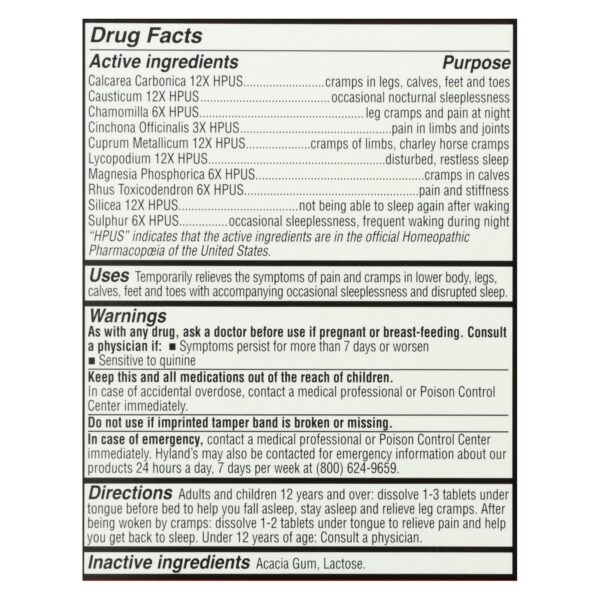 Hyland's - Leg Cramp Relief Pm - Case Of 3-50 Tablets - Image 2