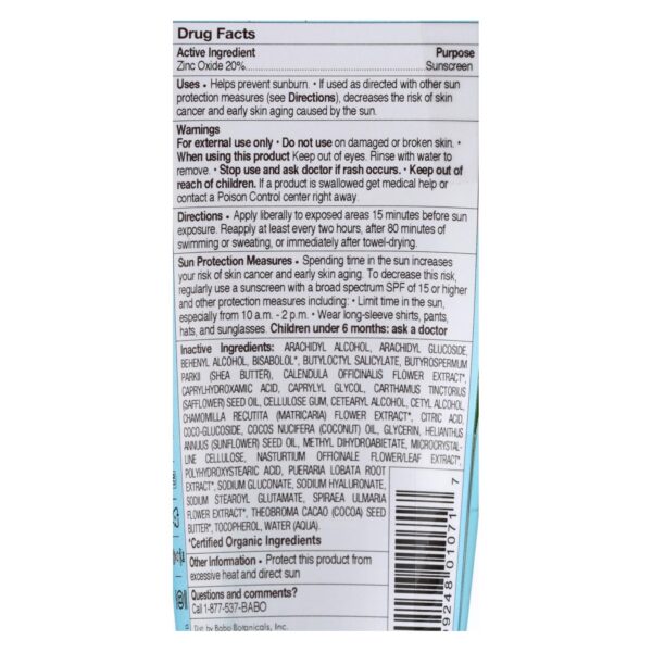 Babo Botanicals - Baby Skin Mineral Sunscreen - Spf 50 - 3 Oz. - Image 2