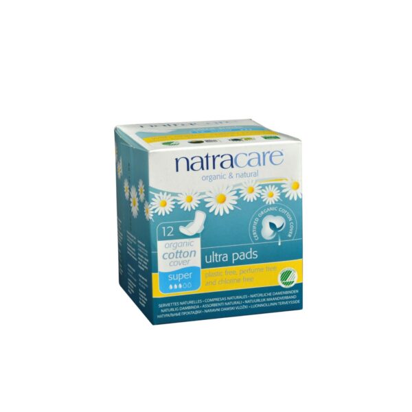 Natracare Natural Ultra Pads W/wings Super W/organic Cotton Cover  - 12 Pack - Image 2