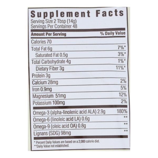 Spectrum Essentials Flaxseed - Organic - Ground - Premium - 24 Oz - Image 2