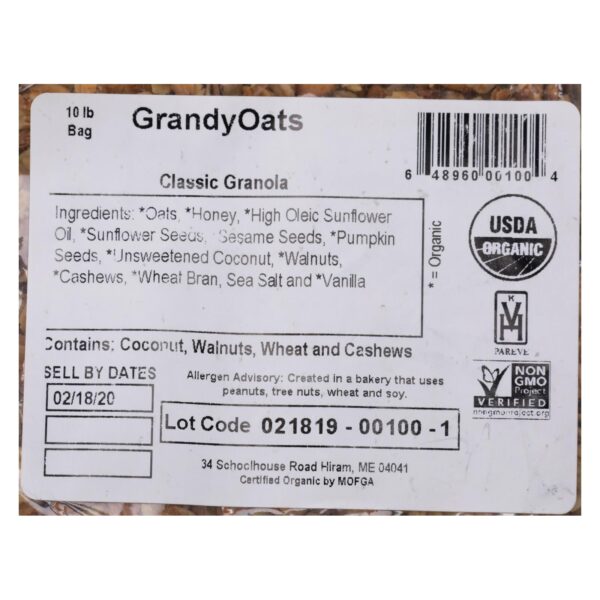 Grandy Oats Granola Classic - Single Bulk Item - 10lb - Image 2
