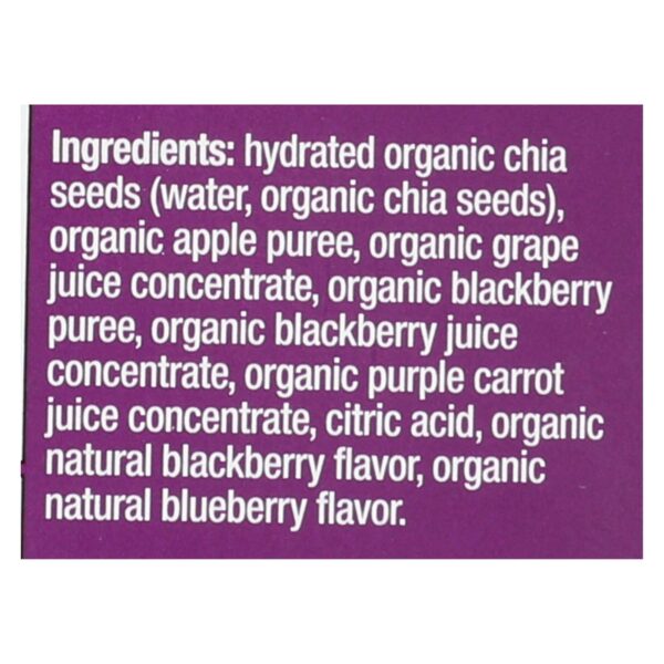 Mamma Chia Squeeze Vitality Snack - Blackberry Bliss - Case Of 16 - 3.5 Oz. - Image 3