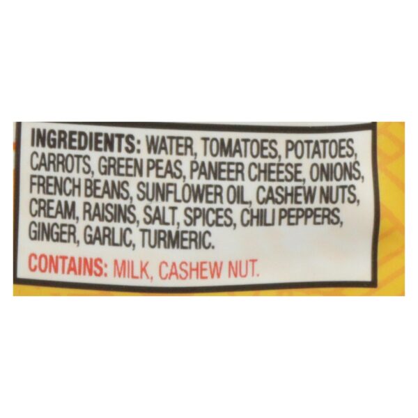 Tasty Bite Entrees - Indian Cuisine - Jaipur Vegetables - 10 Oz - Case Of 6 - Image 2