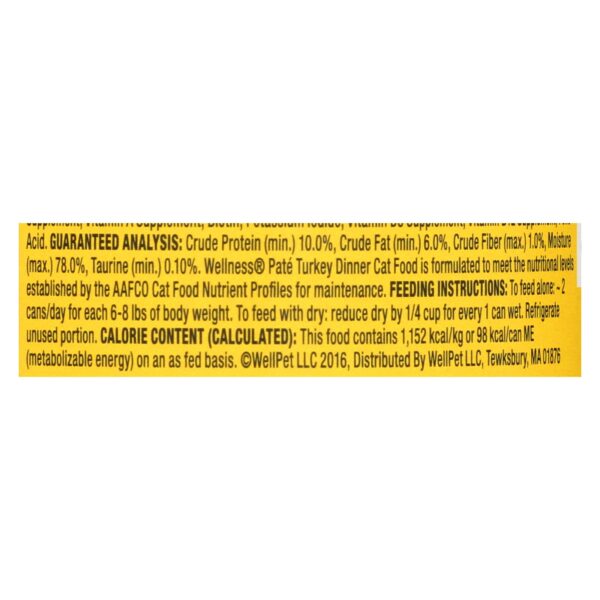Wellness Pet Products Cat Food - Turkey Recipe - Case Of 24 - 3 Oz. - Image 2