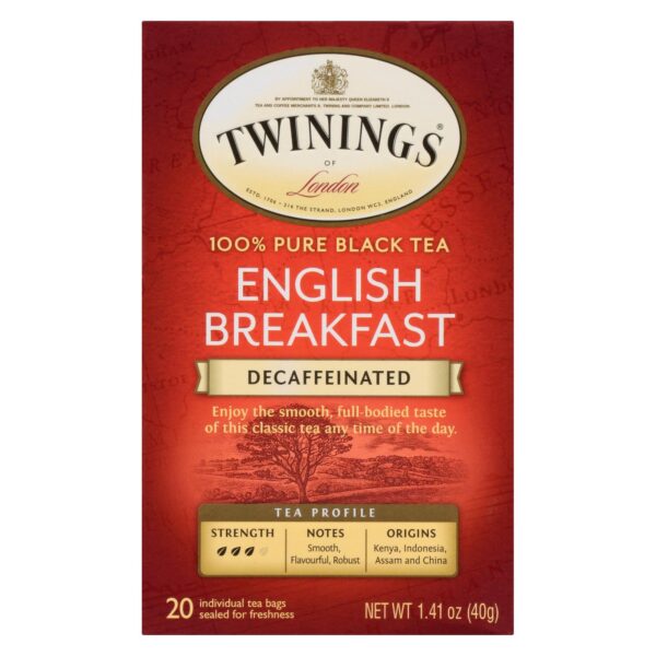 Twinings Tea Breakfast Tea - English Decaffeinated - Case Of 6 - 20 Bags - Image 2