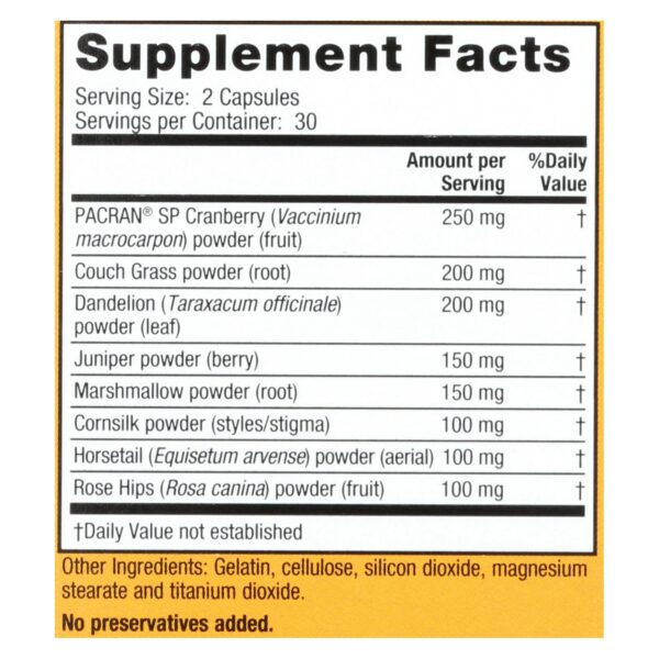 Nature's Secret Urinary Cleans And Flush With Cranberry Extract - 60 Capsules - Image 2