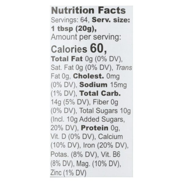 Wholesome Sweeteners Organic Molasses
 - Liquid Sweetener - Case Of 12 - 32 Oz. - Image 2