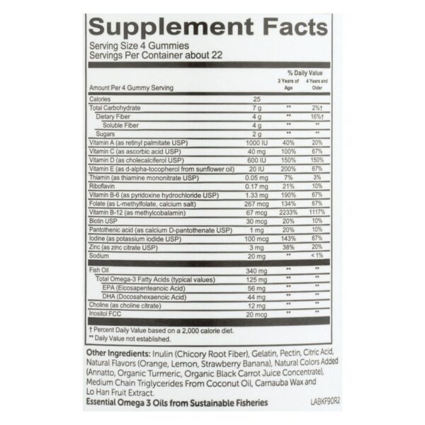 Smartypants Gummy Vitamin - Multi - Kid + Fiber - 90 Count - Image 2