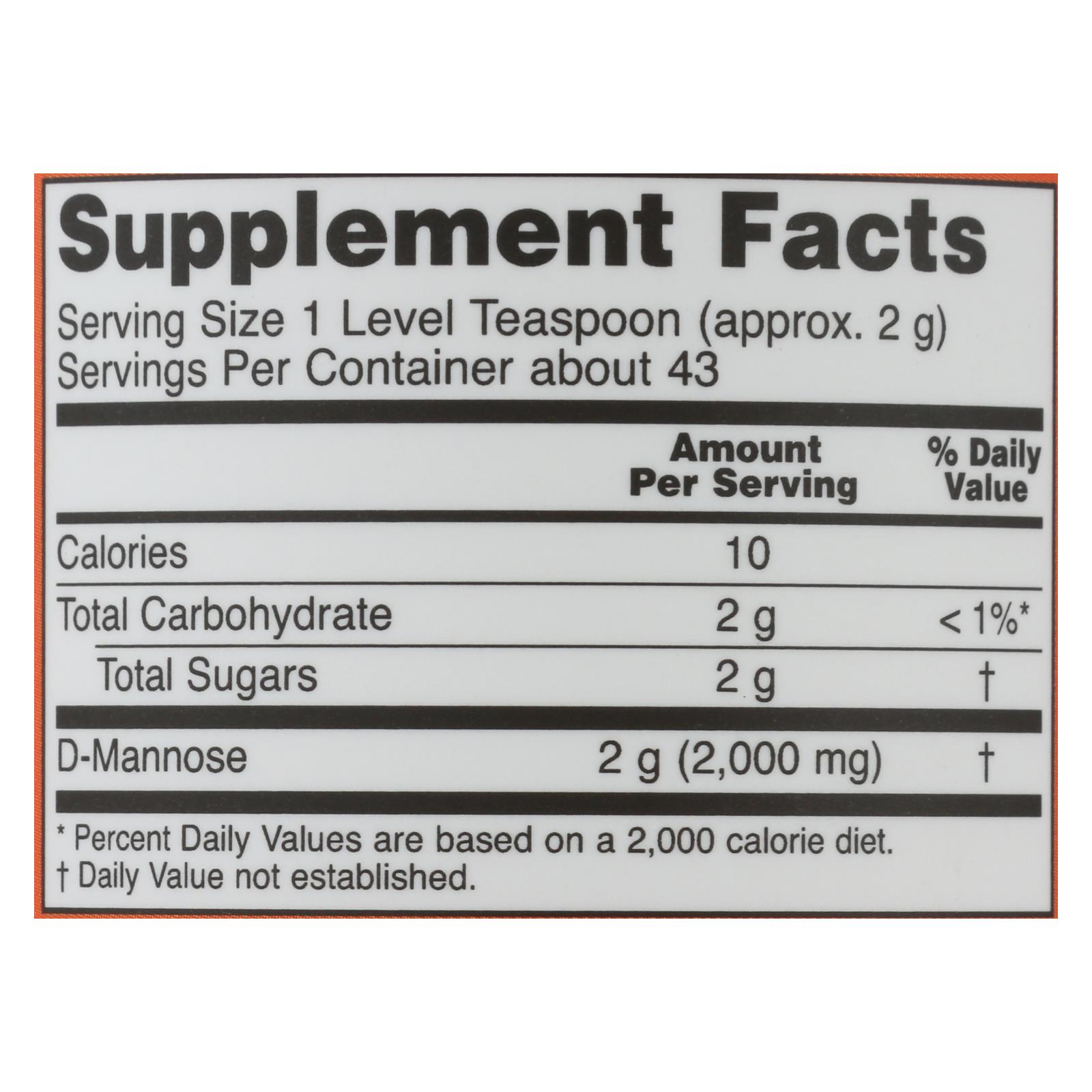 Now Foods - D-mannose Pure Powder - 1 Each-3 Ounces - Image 2