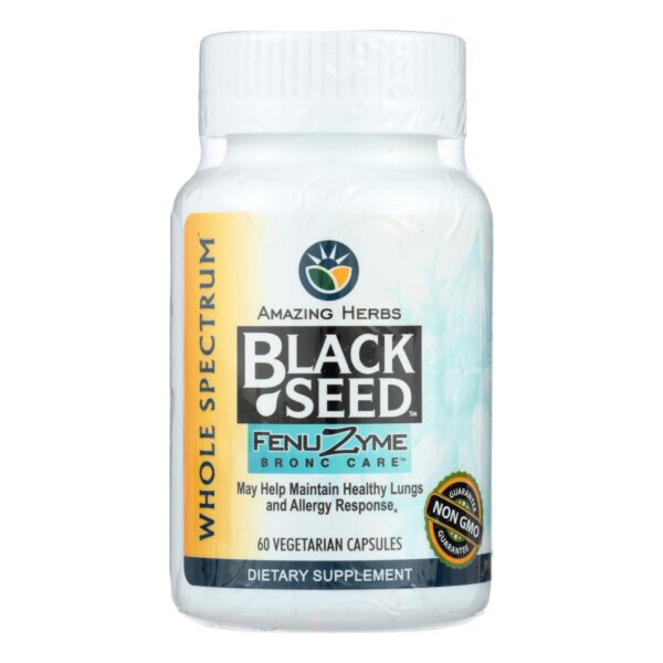 Amazing Herbs - Black Seed Fenuzyme Bronc Care - 60 Capsules - Image 4