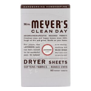Mrs. Meyer's Clean Day - Dryer Sheets - Lavender - Case Of 12 - 80 Sheets