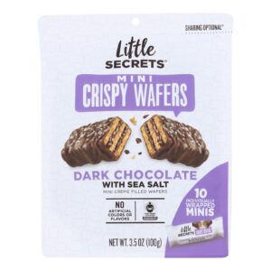 Little Secrets - Crispy Wafrs Dark Chocolate Sea Salt - Case Of 6-3.5 Oz