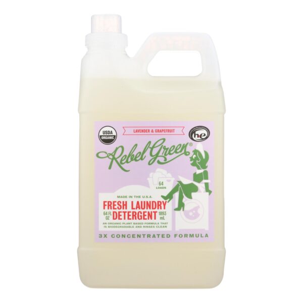Rebel Green Laundry Detergent - Lavender And Grapefruit - Case Of 4 - 64 Fl Oz