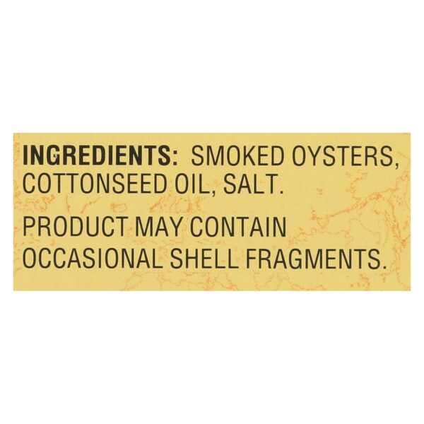 Reese Oysters - Smoked - Petite - Case Of 10 - 3.7 Oz - Image 2