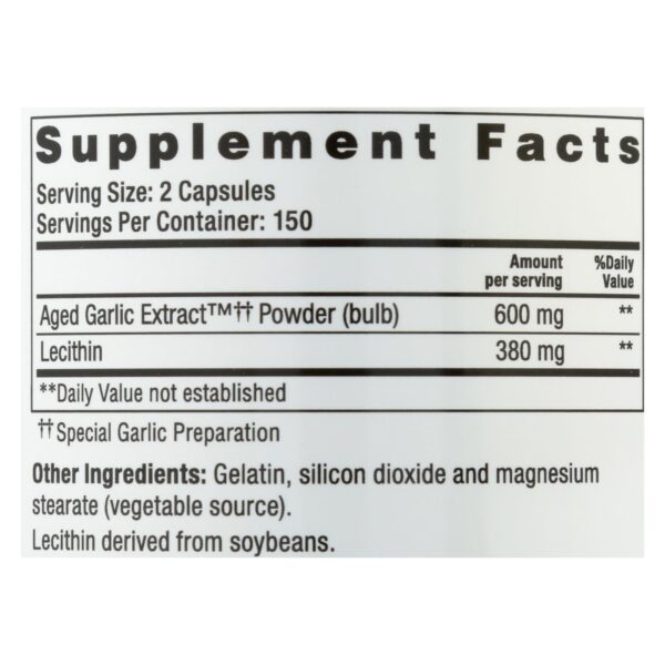 Kyolic - Aged Garlic Extract Cholesterol Formula 104 - 300 Capsules - Image 2