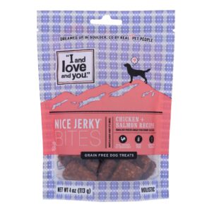 I And Love And You - Dog Treats Jrky Chkn&slmn - Case Of 6 - 4 Oz