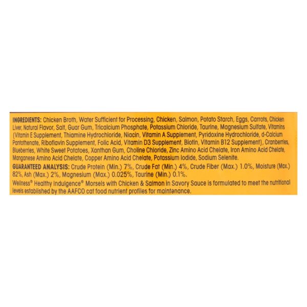 Wellness Pet Products Cat Food - Morsels With Chicken And Salmon In Savory Sauce - Case Of 24 - 3 Oz. - Image 2