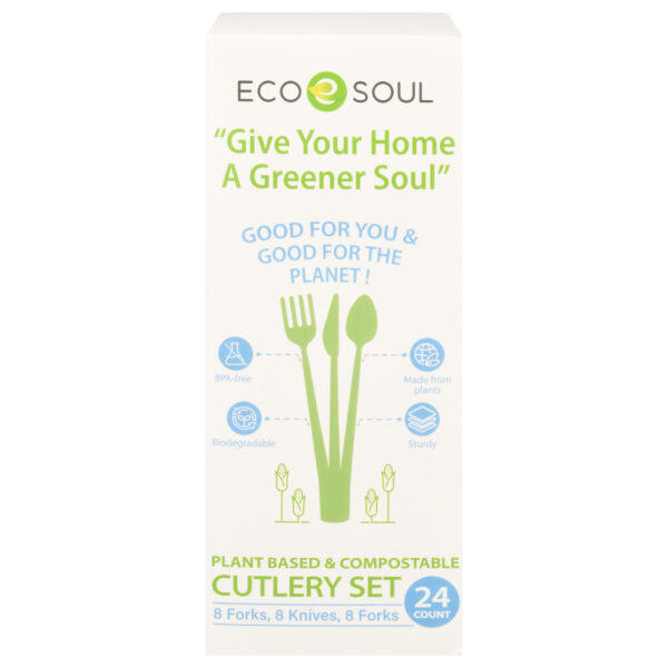 Ecosoul - Cutlery Set Compostable - Case Of 24-24 Ct