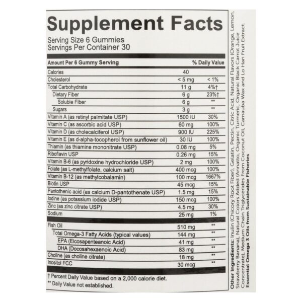 Smartypants Multivitamin Plus Omega 3 With Vitamin D - 180 Ct - Image 2
