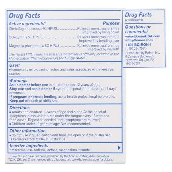 Boiron - Cyclease Cramp - 60 Tablets - Image 2