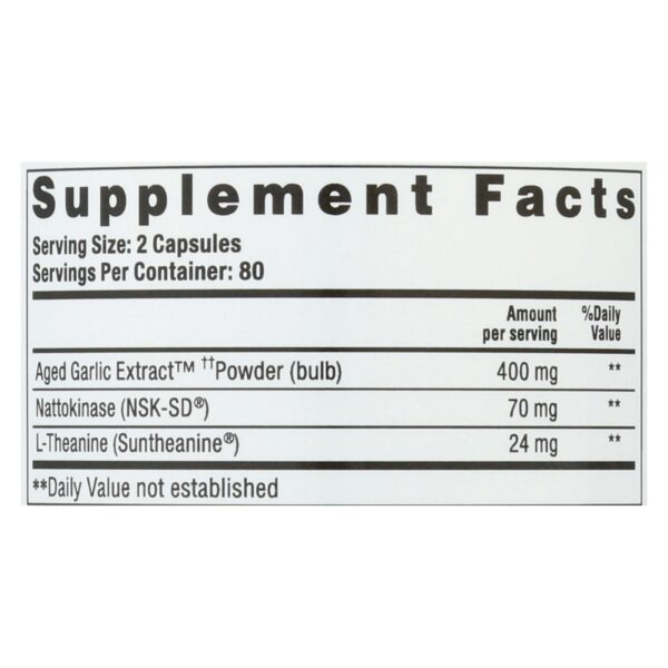 Kyolic - Aged Garlic Extract Blood Pressure Health Formula 109 - 160 Capsules - Image 2
