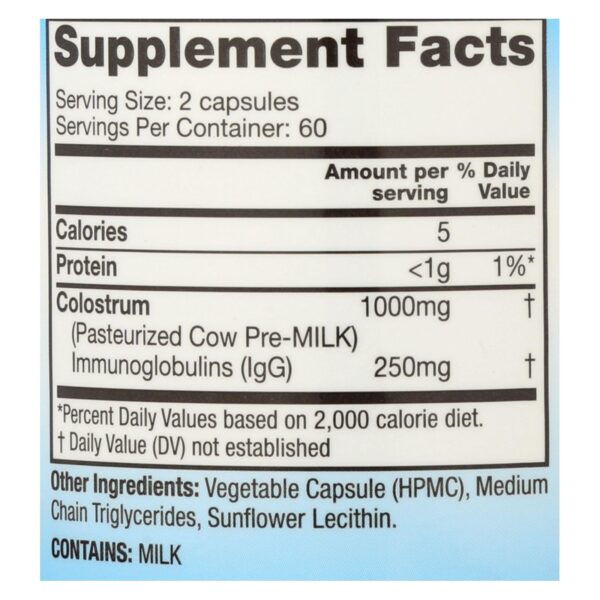 Symbiotics Colostrum Plus - 480 Mg - 120 Capsules - Image 2