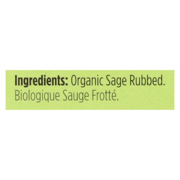 Spicely Organics - Organic Sage - Rubbed - Case Of 6 - 0.1 Oz. - Image 2