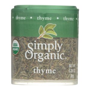 Simply Organic Thyme Leaf - Organic - Whole - Fancy Grade - .28 Oz - Case Of 6