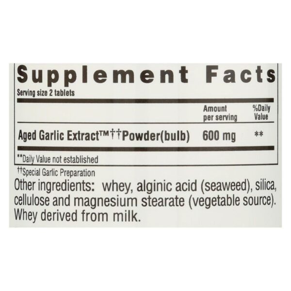 Kyolic - Aged Garlic Extract Hi-po Cardiovascular Original Formula 100 - 200 Tablets - Image 2