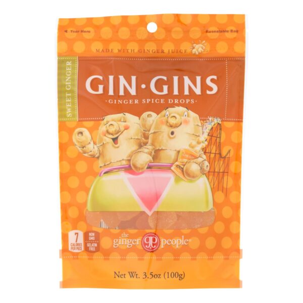 The Ginger People Gin Gins Ginger Spice Drops  - Case Of 12 - 3.5 Oz
