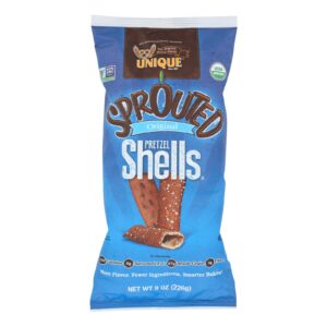 Unique Pretzels - Sprouted Shells - Original Sea Salt - Case Of 12 - 8 Oz.