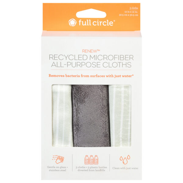 Full Circle Home - Cloths Microfiber Stripes - Case Of 6-3 Ct