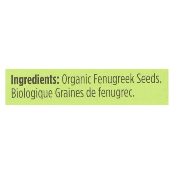 Spicely Organics - Organic Fenugreek Seeds - Case Of 6 - 0.45 Oz. - Image 2