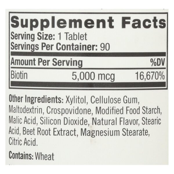 Natrol Biotin - Fast Dissolve - Strawberry - 5000 Mcg - 90 Tablets - Image 2