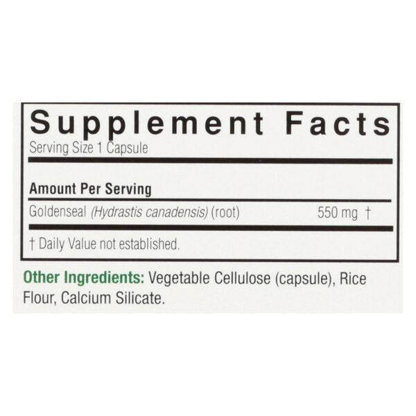 Nature's Answer - Goldenseal Root - 50 Vegetarian Capsules - Image 2