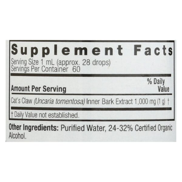 Nature's Answer - Cat's Claw Inner Bark - 2 Fl Oz - Image 2