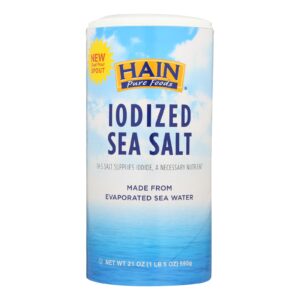 Hain Sea Salt - Iodized - Case Of 8 - 21 Oz