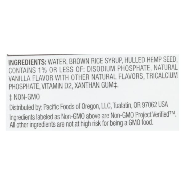 Pacific Natural Foods Hemp Vanilla - Non Dairy - Case Of 12 - 32 Fl Oz. - Image 2