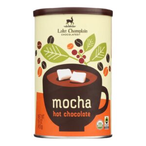 Lake Champlain Chocolates Mocha Hot Chocolate Mix Mixes Organic Mexican Coffee With Rich Cocoa - Case Of 6 - 16 Oz