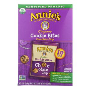Annie's Homegrown Cookie Bites Chocolate Chip 10- 1.05 - Case Of 6 - 10 Ct